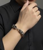 Nvr men's silver plated stylish charm bracelet