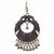 Nvr women's oxidized silver plated peacock design chandbali earrings