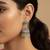 Nvr women's oxidized silver plated jhumkis earring set