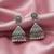 Nvr women's oxidized silver plated jhumkis earring set