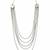 Nvr women silver plated multi-strand ball chain necklace with heart accents