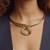 Nvr women's minimalist gold plated wire choker necklace