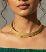 Nvr women handmade silver-plated multilayered hasli choker necklace