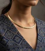 Nvr women's gold-plated oxidized statement choker necklace