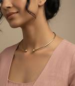 Nvr gold overlay flexible choker lightweight women's necklace