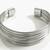 Nvr women silver plated circle split coil wire cuff bracelet