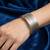 Nvr women adjustable hammered silver plated cuff bracelet 