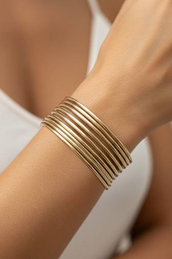Nvr women's gold plated dipped bracelet