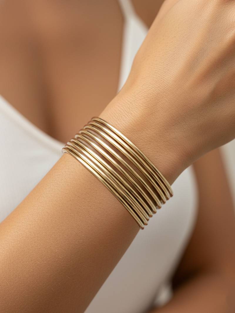Nvr women's gold plated dipped bracelet