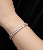 Nvr women gold plated rectangular cut cz stones tennis bracelet