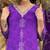 Women's purple french crepe embroidered kurta pant set with chinon dupatta