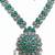 Nvr women oxidised silver finish necklace & earrings set with green stones