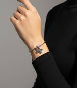 Nvr women silver plated adjustable butterfly bracelet