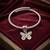 Nvr women silver plated adjustable butterfly bracelet