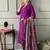 Women's purple viscose chanderi embroidered kurta pant set with printed chinon dupatta