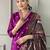 Women's purple viscose chanderi embroidered kurta pant set with printed chinon dupatta
