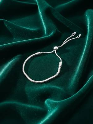 Nvr women silver plated round adjustable bracelet 2