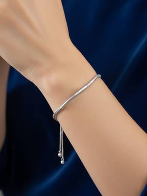 Nvr women silver plated round adjustable bracelet 3