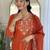 Women's orange viscose chinon embroidered kurta pant set with chanderi dupatta
