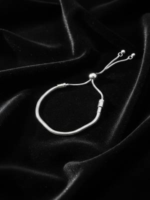 Nvr women silver plated round adjustable bracelet 4