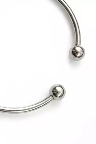 Nvr women silver plated plain ball handmade cuff bracelet