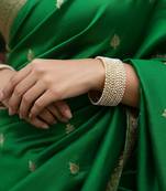 Nvr women set of 4 gold-plated pearls handcrafted traditional bangles