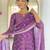 Purple french crepe sequin & stone embroidery kurta pant set with printed chinon dupatta