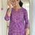 Purple french crepe sequin & stone embroidery kurta pant set with printed chinon dupatta