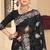Black sequin zari resham stone embroidered georgette designer saree for women