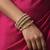 Nvr women set of 4 pearls gold-plated handcrafted traditional bangles