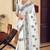 White sequin zari resham stone embroidered georgette designer saree for women