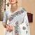 White sequin zari resham stone embroidered georgette designer saree for women