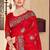 Red sequin zari resham stone embroidered georgette designer saree for women