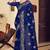 Navy blue sequin zari resham stone embroidered georgette designer saree for women