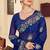 Navy blue sequin zari resham stone embroidered georgette designer saree for women