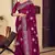 Wine sequin zari resham stone embroidered georgette designer saree for women