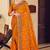Mustard sequin zari resham stone embroidered georgette designer saree for women