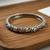Nvr women's handcrafted silver plated texture weave kada bangle