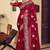 Maroon sequin zari resham stone embroidered georgette designer saree for women