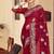 Maroon sequin zari resham stone embroidered georgette designer saree for women