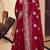 Maroon sequin zari resham stone embroidered georgette designer saree for women