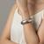 Nvr silver plated plain hinged kada bangle for women