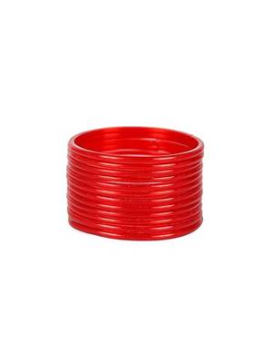 Nvr set of 12 plain red glass bangle for women 1