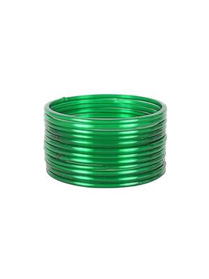 Nvr set of 12 plain green glass bangle for women 1