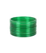 Nvr set of 12 plain green glass bangle for women