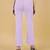 Women solid lavender regular fit mid-rise flat front trousers