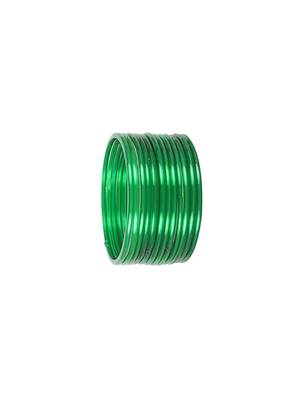 Nvr set of 12 plain green glass bangle for women 3