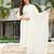 Women's white rayon slub sequin embroidered kurta pant set with chanderi dupatta