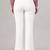 Women solid white regular fit mid-rise flat front trousers