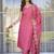 Women's pink green viscose chanderi sequin embroidered kurta pant set with dupatta